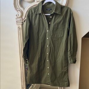 Madewell Olive Green Shirt Dress